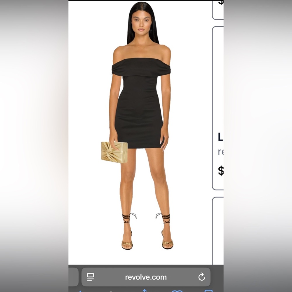 Superdown Brigta Black Off-Shoulder Mini Dress NWT Beautiful - Picture 5 of 7
